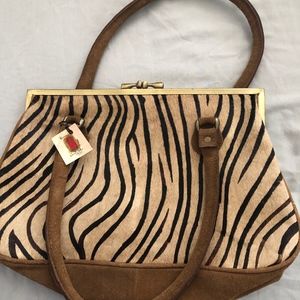 NWT- Bougainvillea handbag, brown & tan